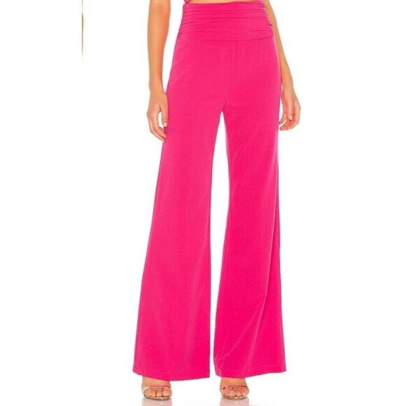 Lovers And Friends Dorinda Wide Leg Pant in Neon Pink High Waist Medium NWT - Picture 1 of 13